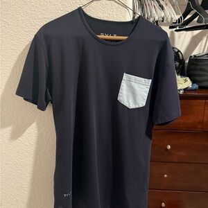 BYLT Basics Navy Blue Short Sleeve Tee with Light Blue Pocket